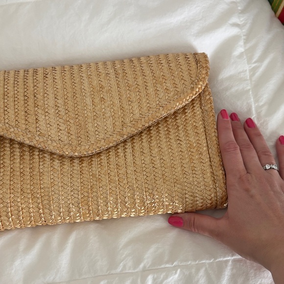 Woven Straw Envelope Clutch - Natural - Picture 2 of 6